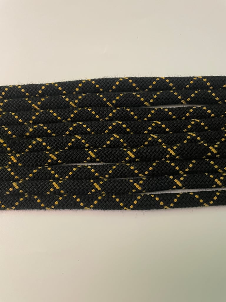 Black Yellow Upcycled Climbing Rope Dog Leash