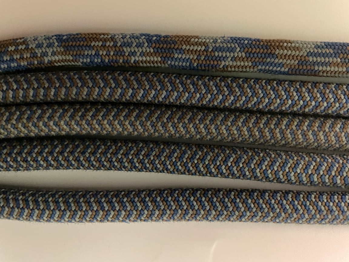 Blue Gray Multicolor Upcycled Climbing Rope Dog Leash Eco-Friendly