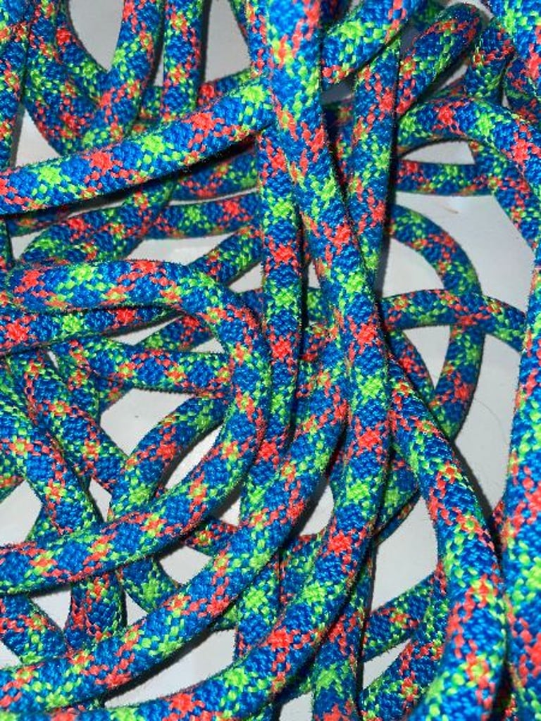 Blue Red Green Upcycled Climbing Rope Dog Leash