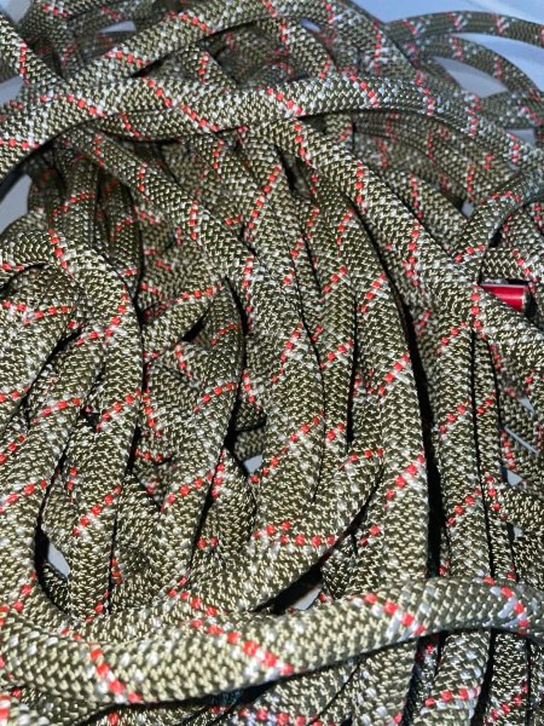 Brown Orange Upcycled Climbing Rope Dog Leash