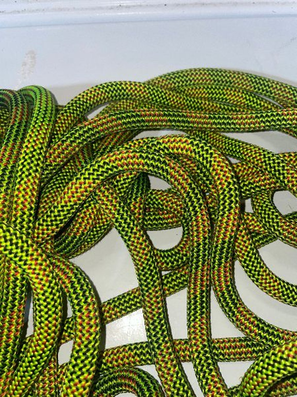 Red Green Black Upcycled Climbing Rope Dog Leash