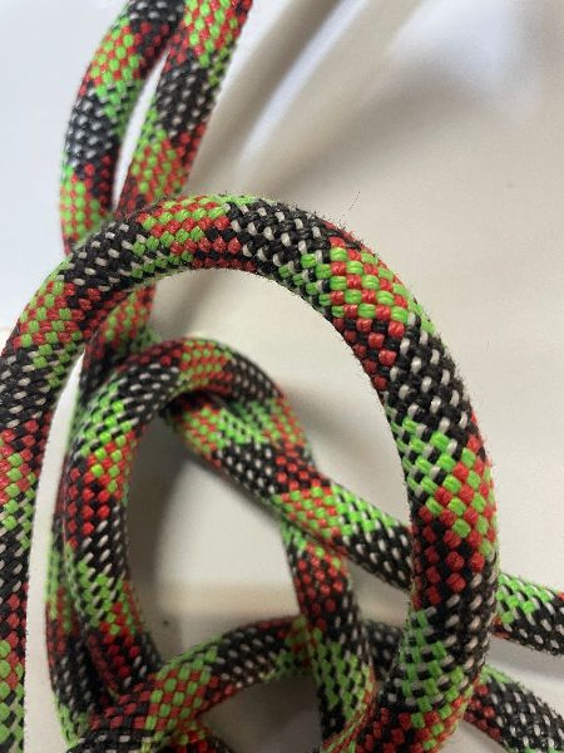 Green Red Black Upcycled Climbing Rope Dog Leash