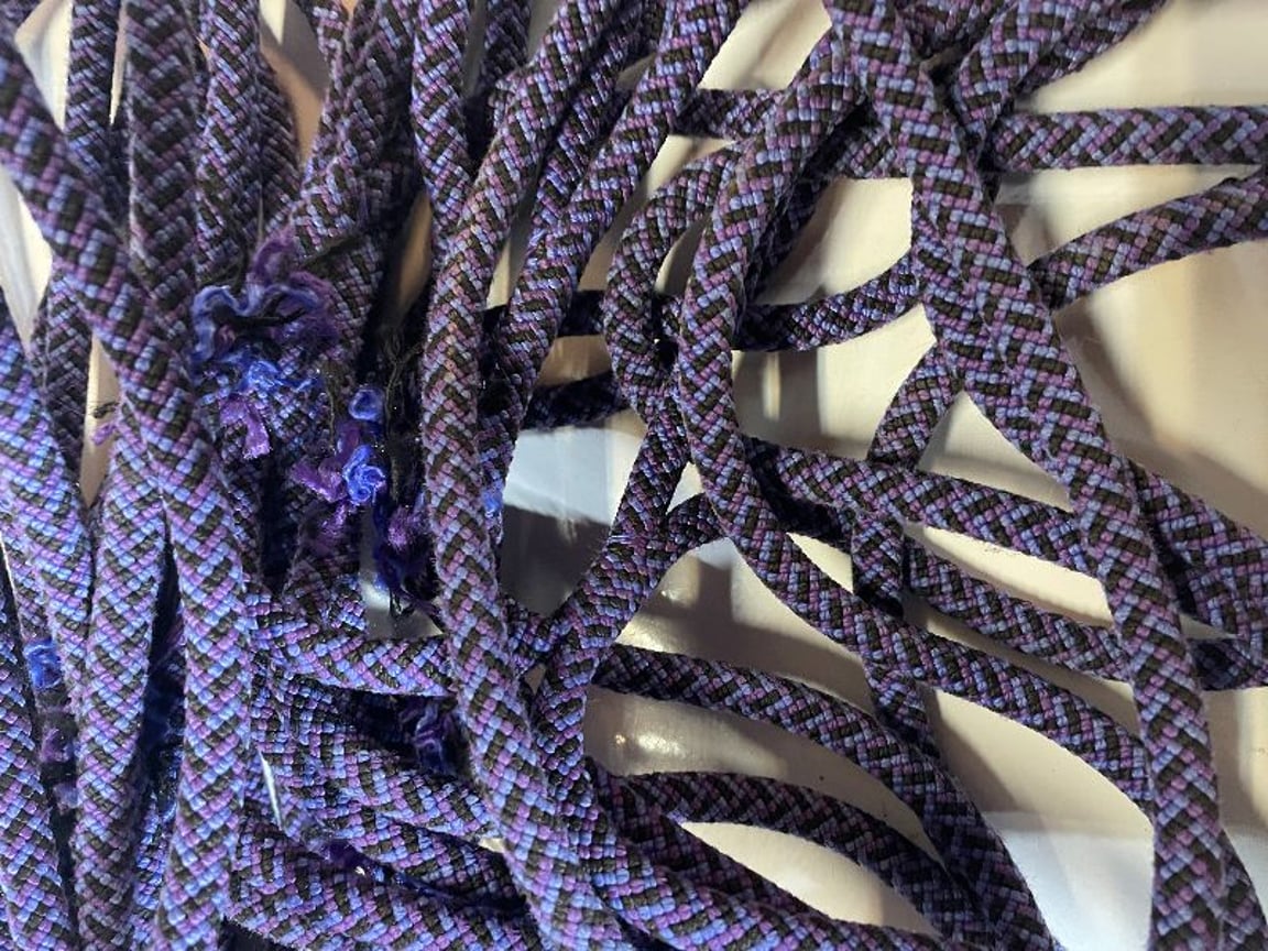 Purple Black Upcycled Climbing Rope Dog Leash