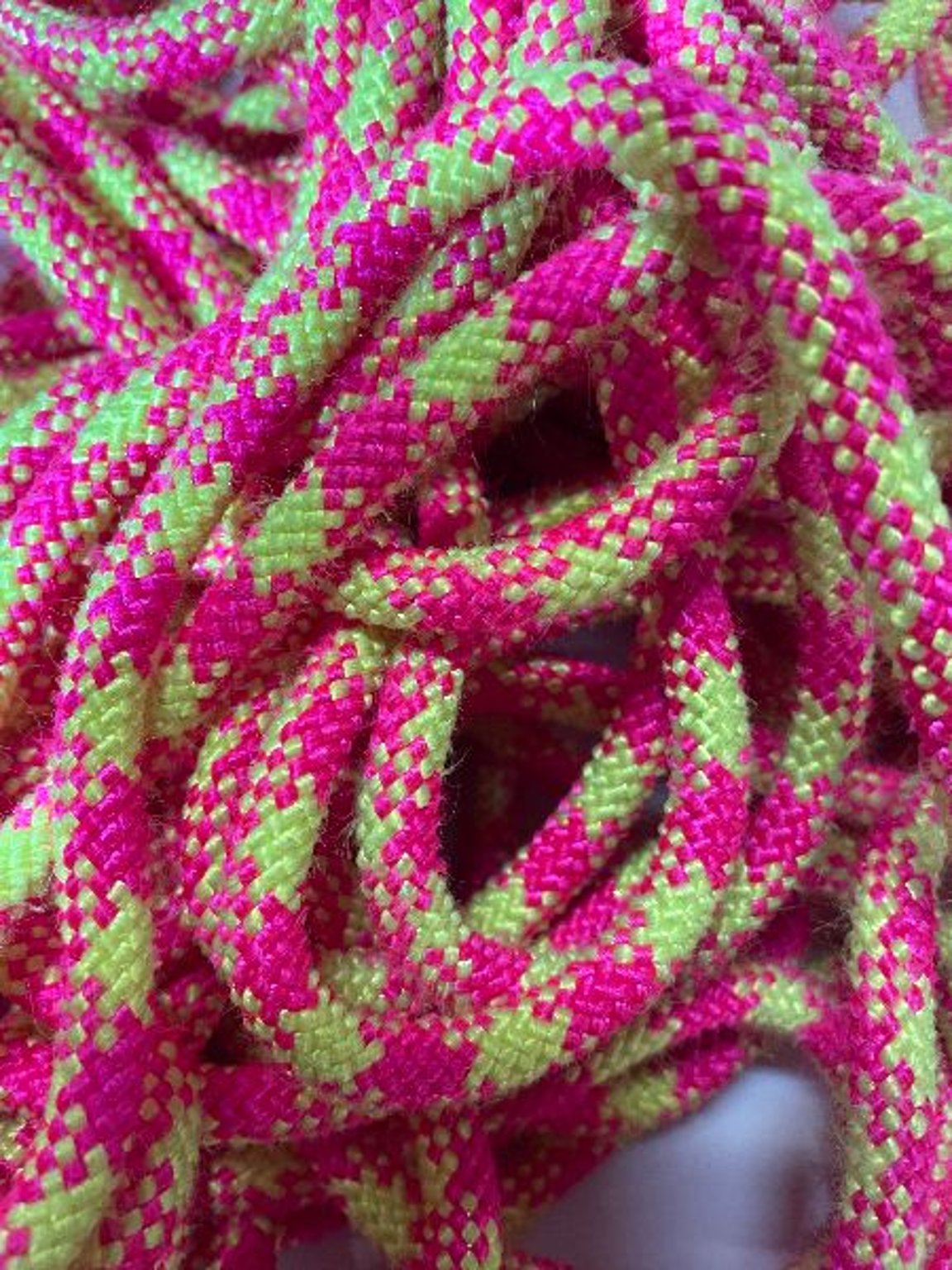 Pink Yellow Upcycled Climbing Rope