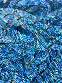 Blue/Teal/Black/White - TideWalker - Upcycled Climbing Rope Dog Leash