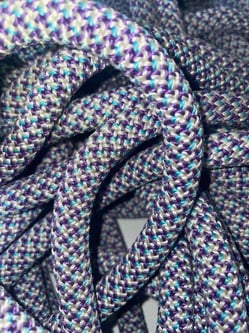 Purple/Teal/White - Whimsy Dust - Upcycled Climbing Rope Dog Leash