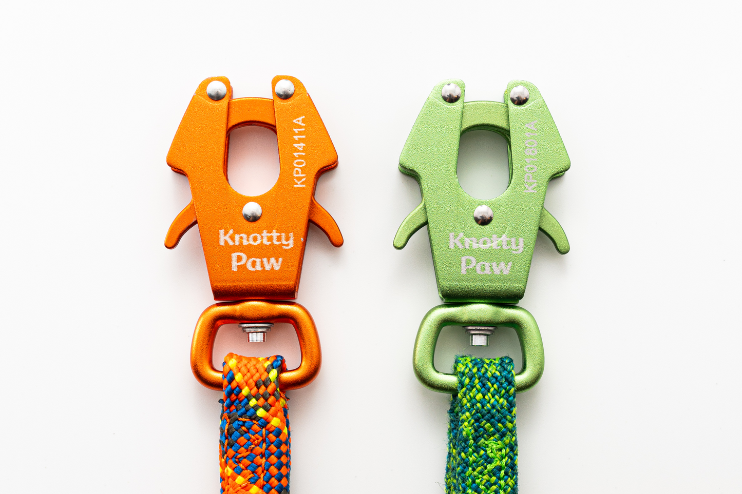 Knotty Paw Orange Green Frog Clips