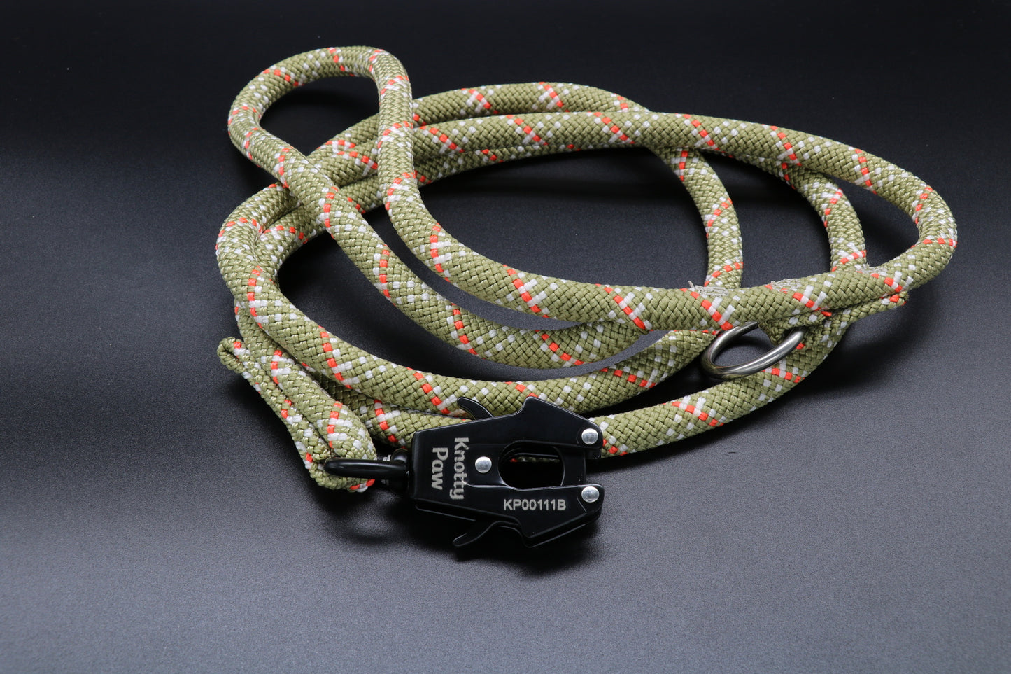 Knotty Paw Brown Orange Upcycled Climbing Rope Dog Leash