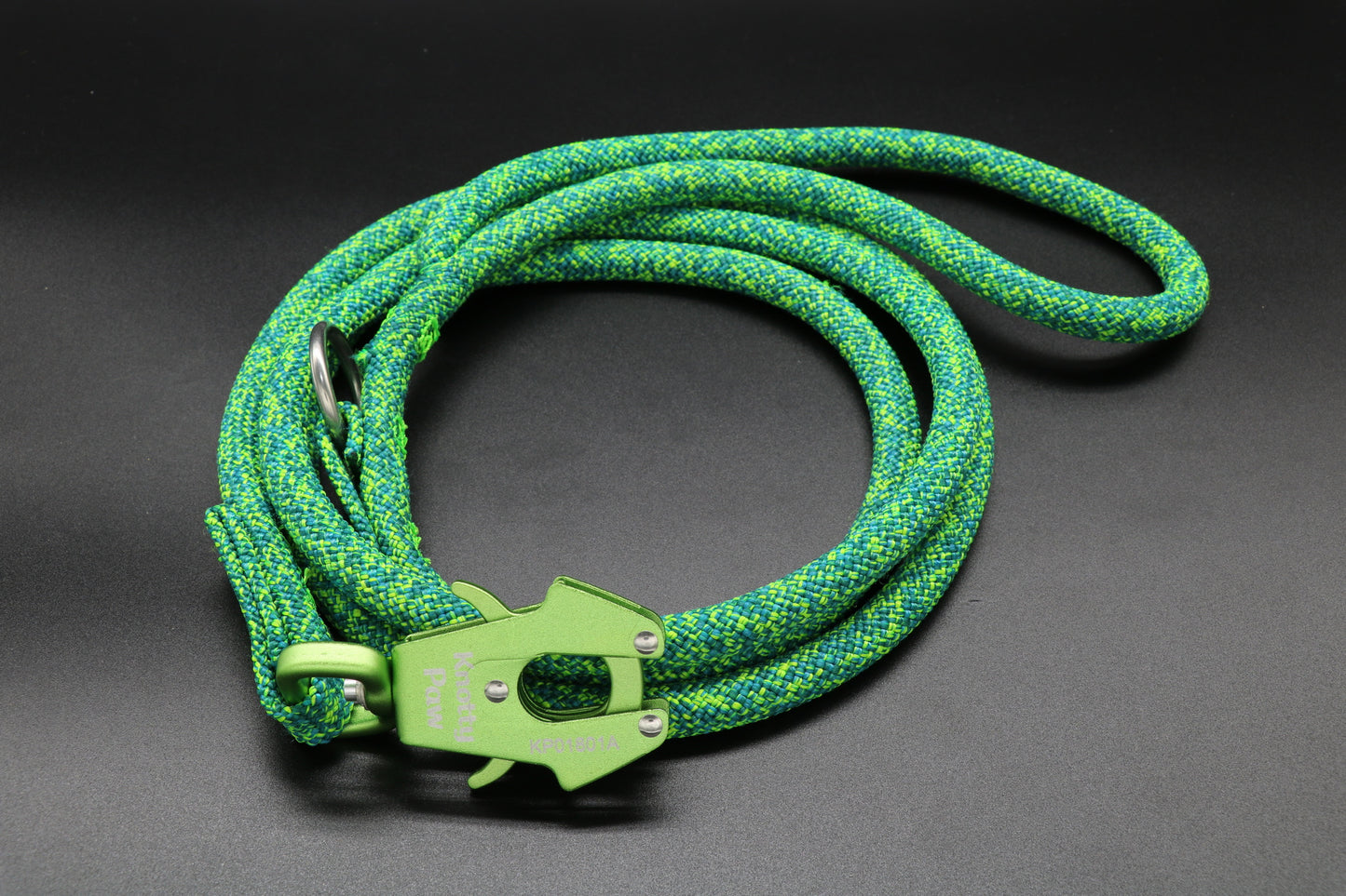 Knotty Paw Yellow Green Speckled Upcycled Climbing Rope Dog Leash
