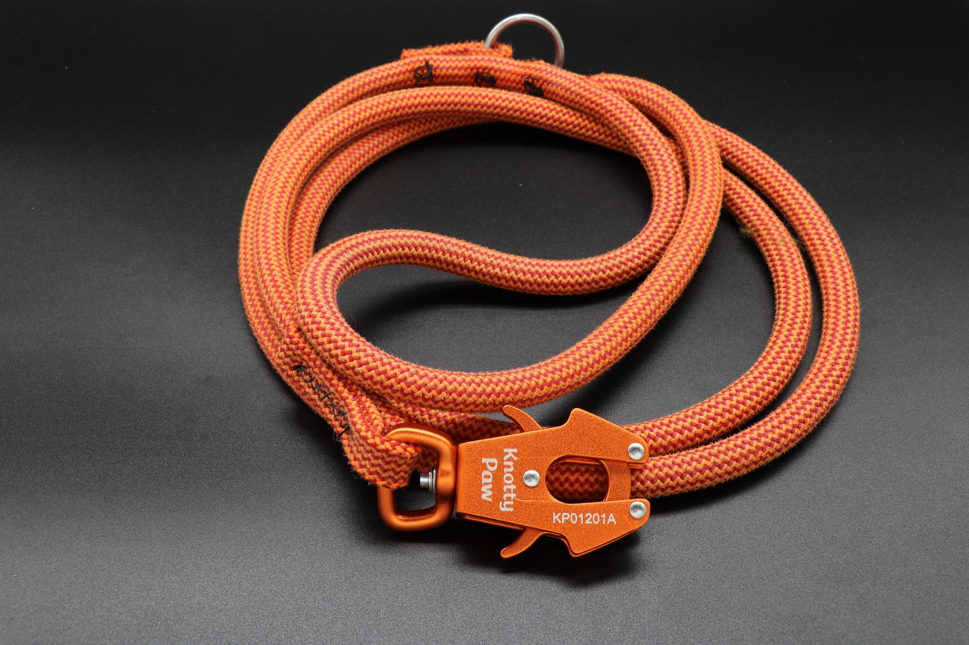 Knotty Paw Orange Upcycled Climbing Rope Dog Leash