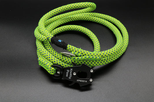 Knotty Paw Green Blue Speckle Upcycled Climbing Rope Dog Leash