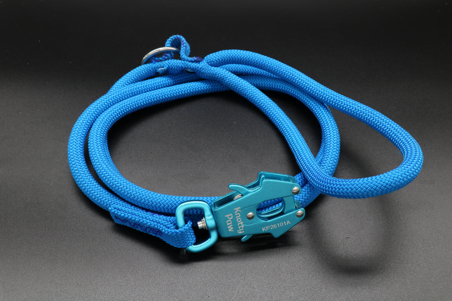 Knotty Paw Blue Upcycled Climbing Rope Dog Leash Eco-Friendly