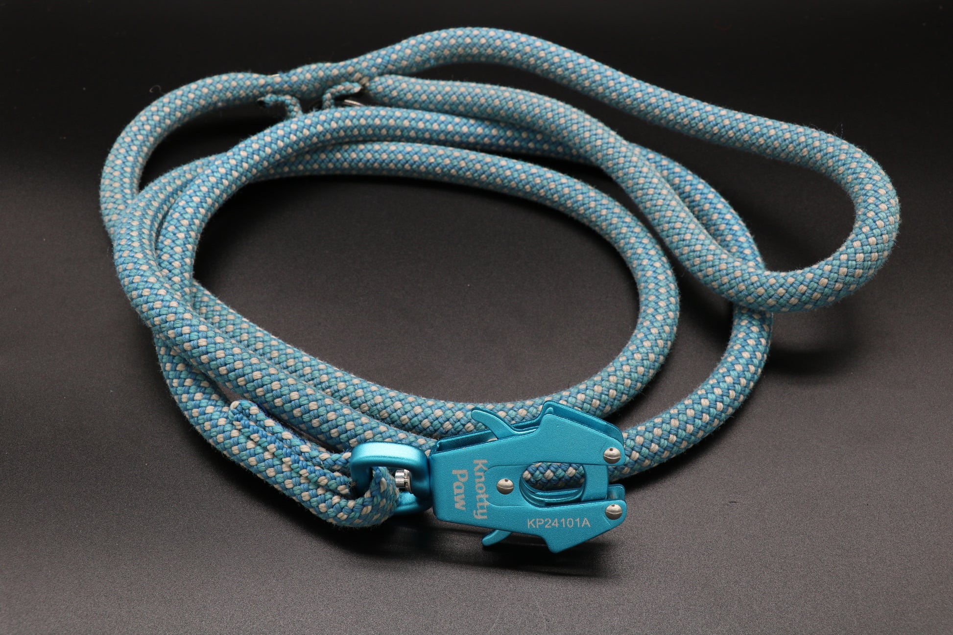 Knotty Paw Light Blue Upcycled Climbing Rope Dog Leash