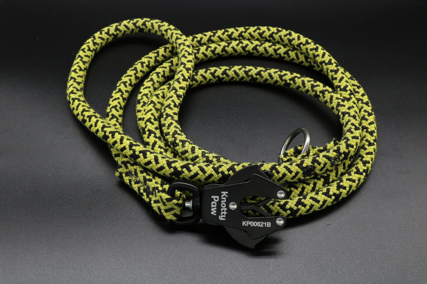 Knotty Paw Yellow Black Upcycled Climbing Rope Dog Leash