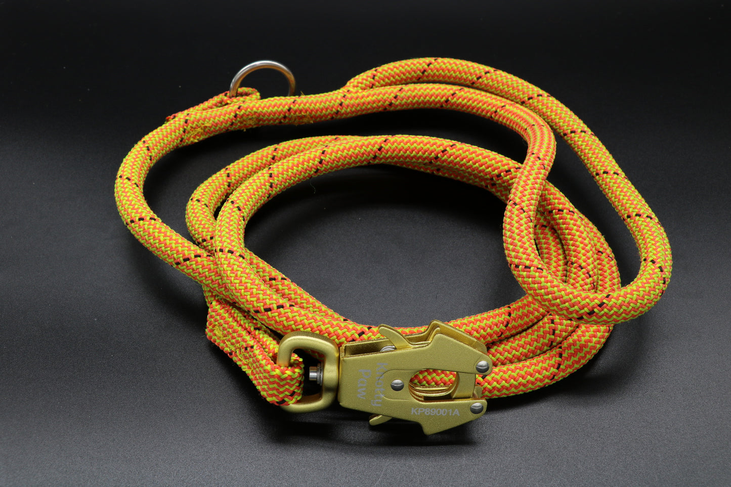 Knotty Paw Yellow Red Upcycled Climbing Rope Dog Leash