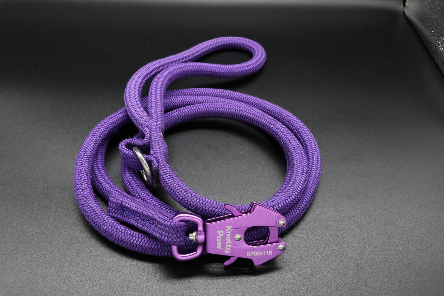 Knotty Paw Purple Upcycled Climbing Rope Dog Leash