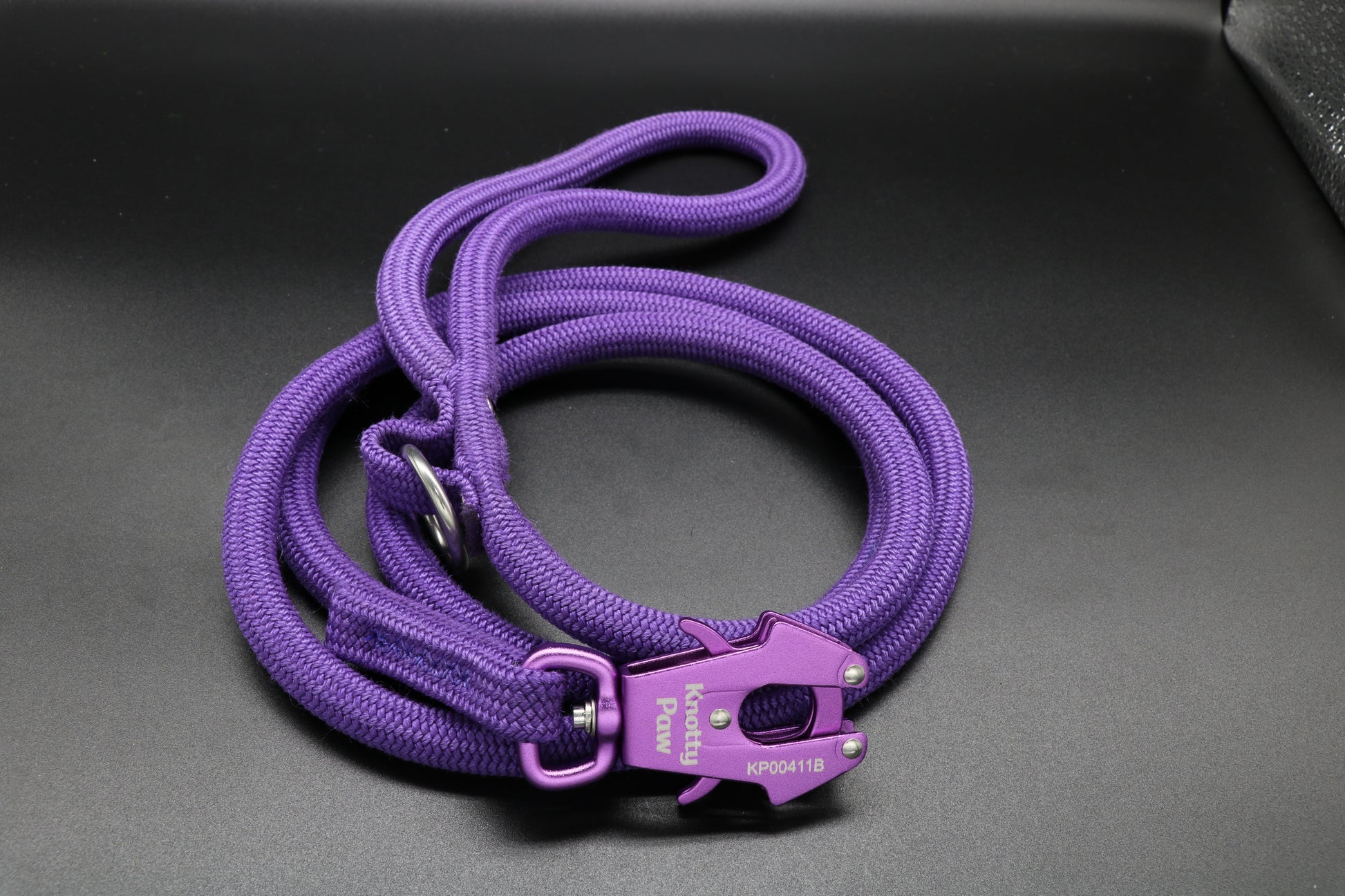 Knotty Paw Purple Upcycled Climbing Rope Dog Leash
