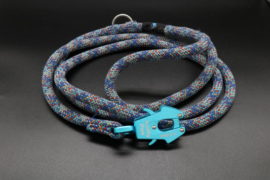 Blue Upcycled Climbing Rope Dog Leash Eco-Friendly