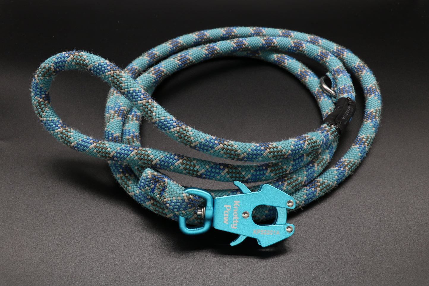 Knotty Paw Blue White Upcycled Climbing Rope Dog Leash Eco-Friendly