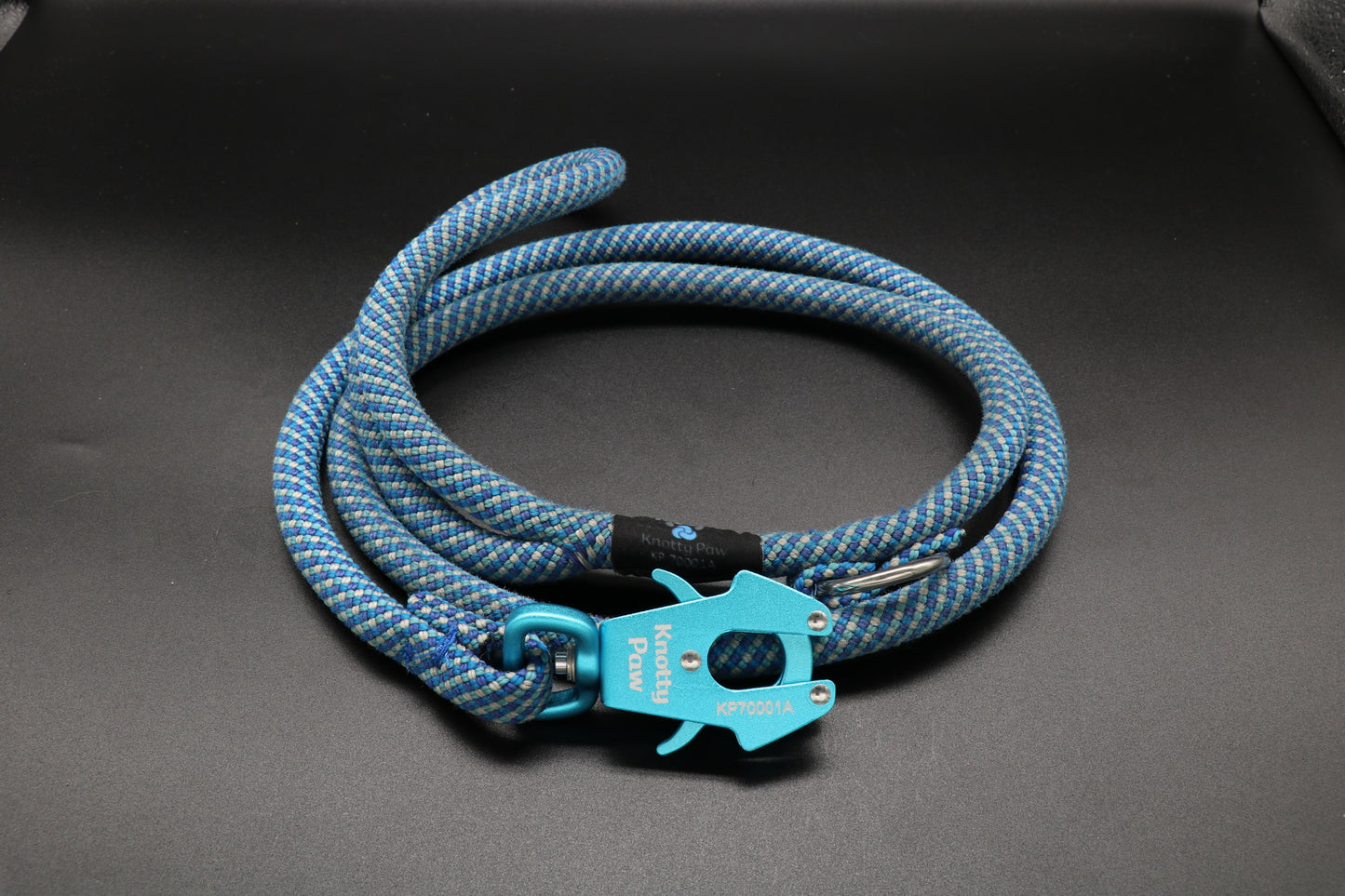 Knotty Paw Blue Upcycled Climbing Rope Dog Leash Eco-Friendly