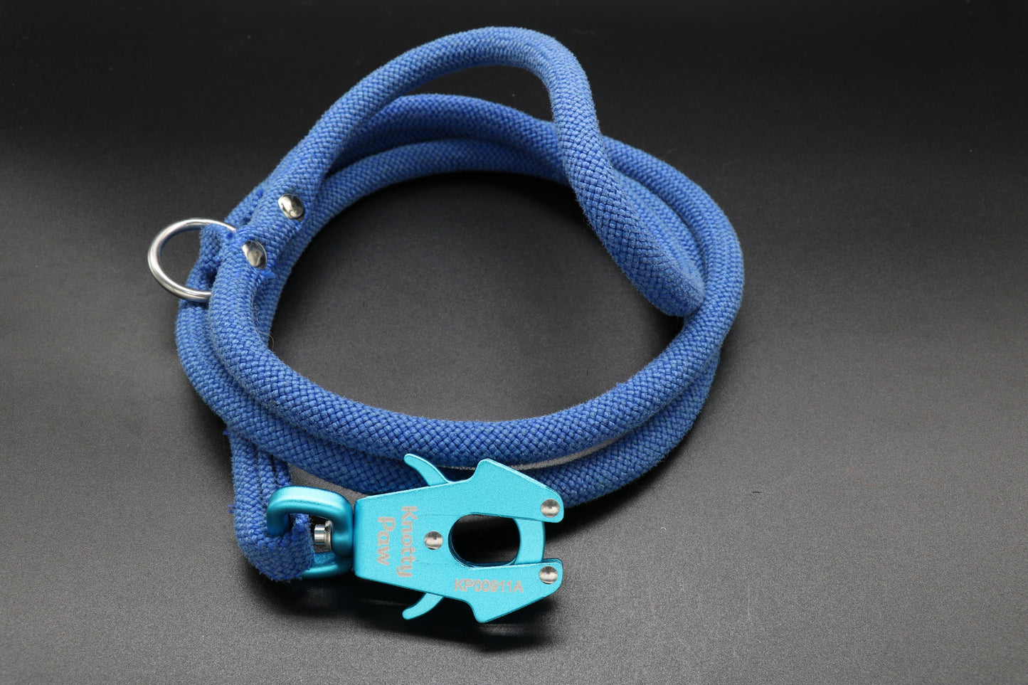 Knotty Paw Blue Upcycled Climbing Rope Dog Leash