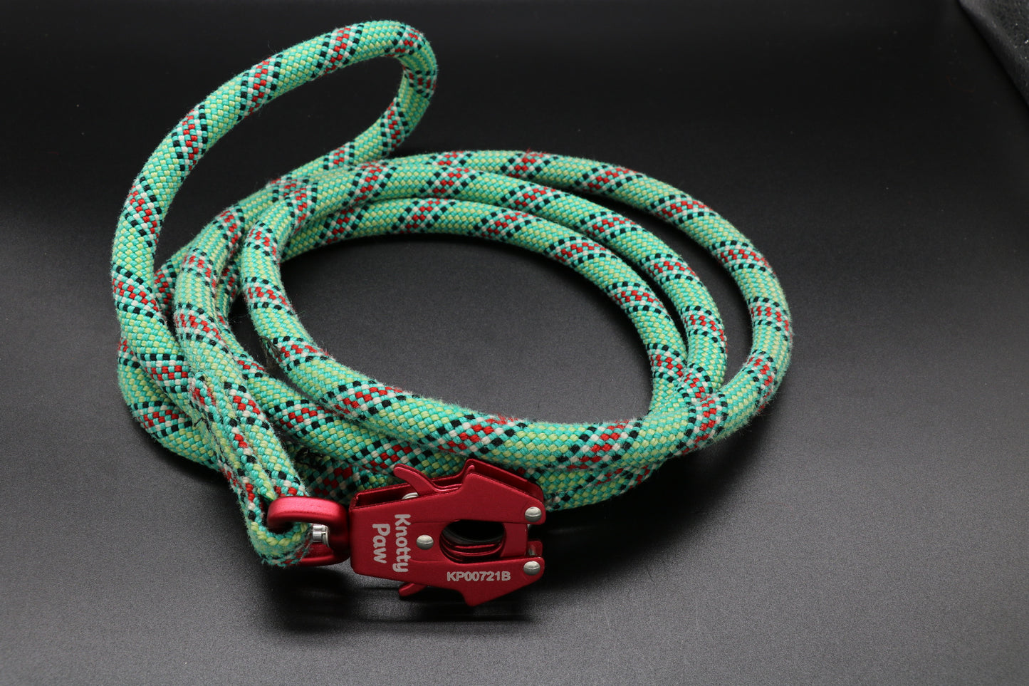 Knotty paw Blue-Red-Black Upcycled Climbing Rope Dog Leash