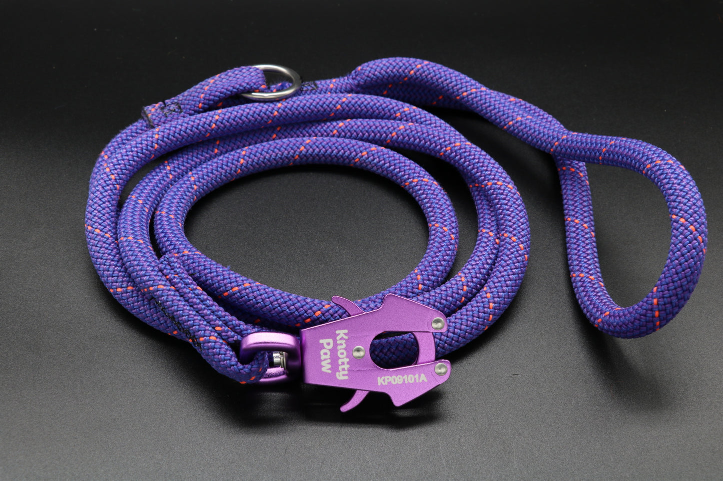 Knotty Paw Purple Upcycled Climbing rope dog leash
