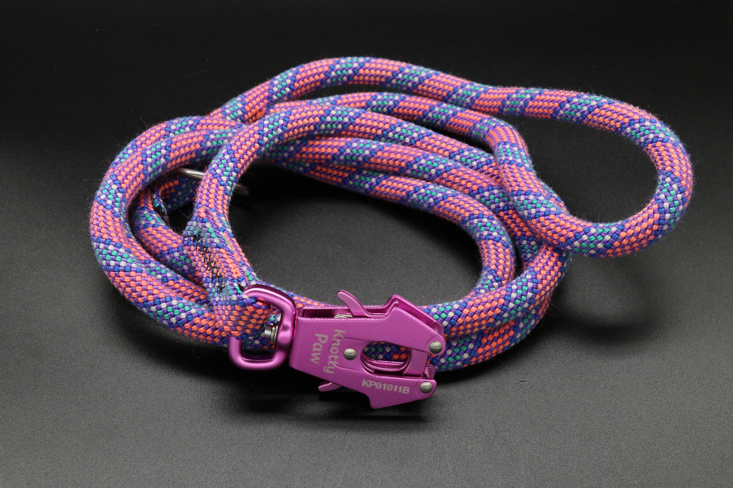 Knotty Paw Blue Pink Upcycled Climbing Rope Dog Leash