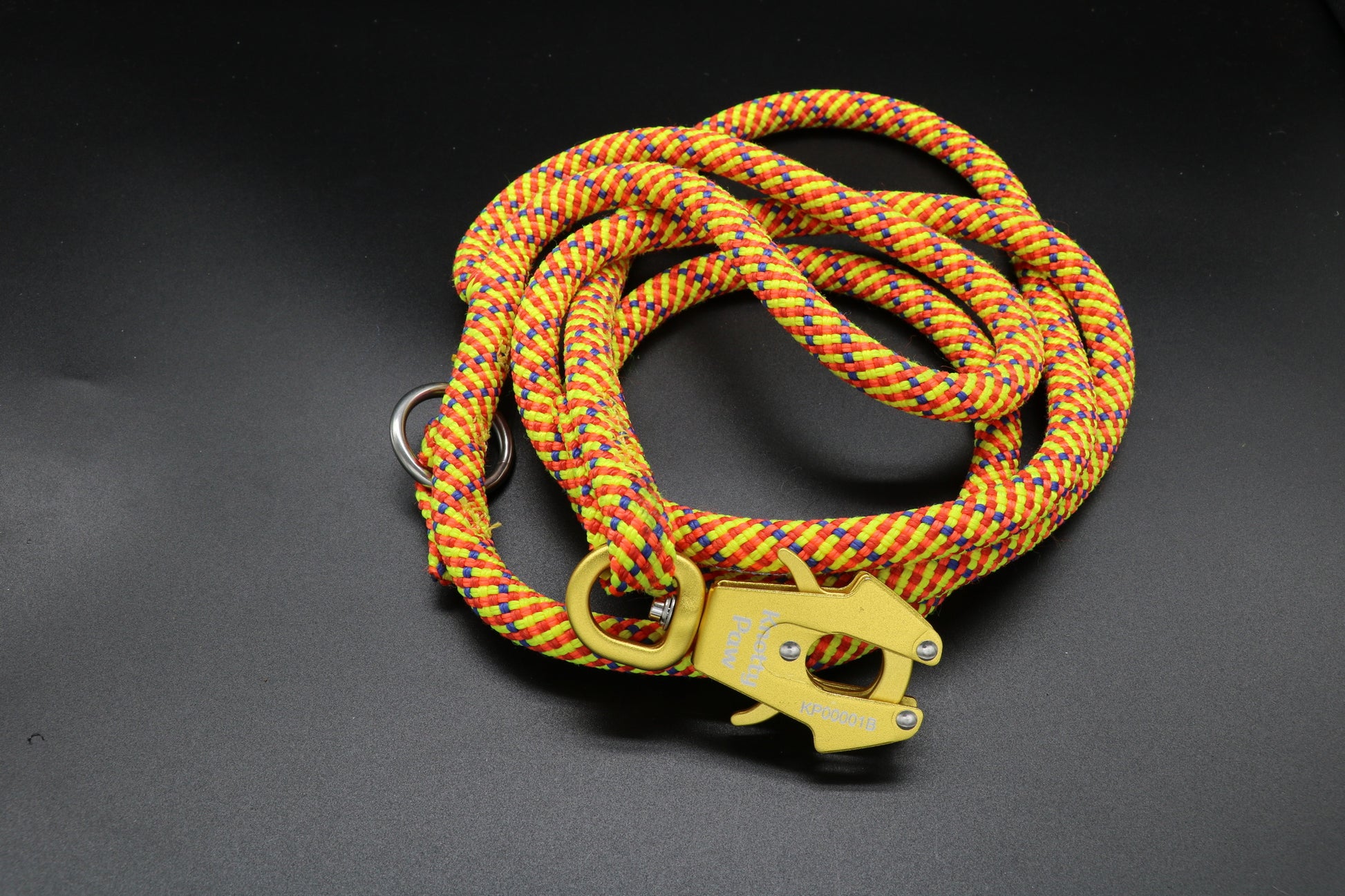 Knotty paw Yellow-Red-Blue Upcycled Climbing Rope Dog Leash