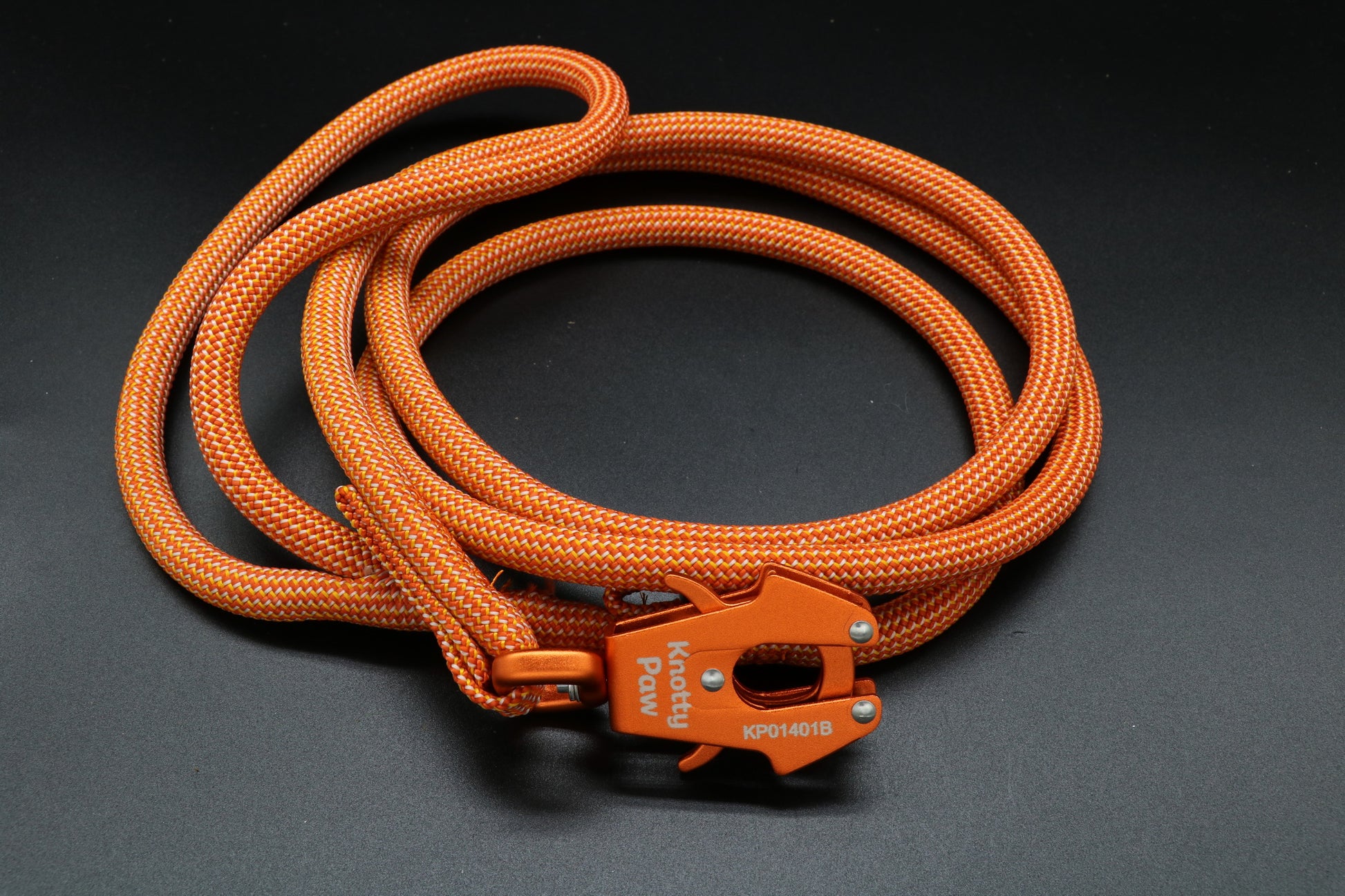 Knotty Paw Orange Upcycled Climbing rope dog leash