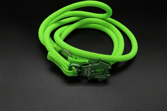 Green - Citrus Bold - Upcycled Climbing Rope Dog Leash