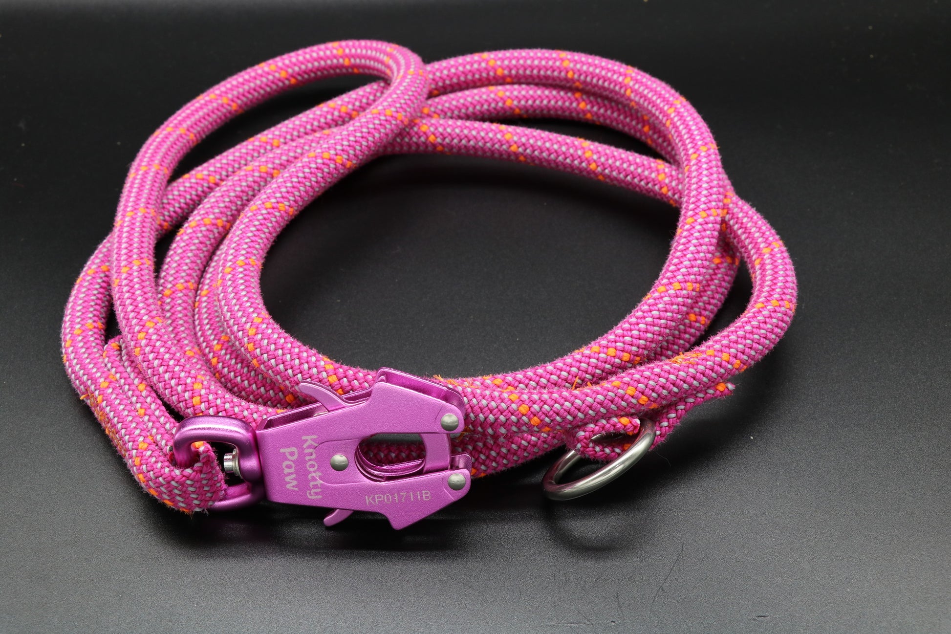 Pink - Hope Hoop -Upcycled Climbing Rope Dog Leash