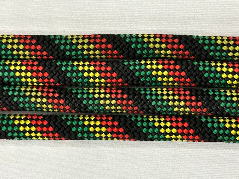 Red Green Black Yellow Upcycled Climbing Rope Dog Leash