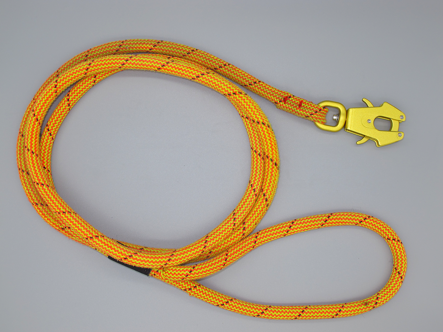 Yellow/Red - Velvet Ember - Upcycled Climbing Rope Dog Leash