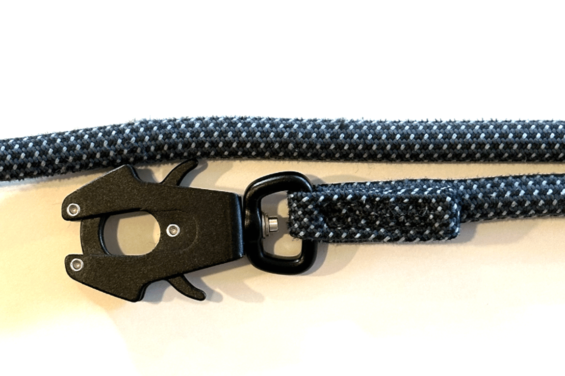 Knotty Paw Black Upcycled Climbing Rope Dog Leash Eco-Friendly