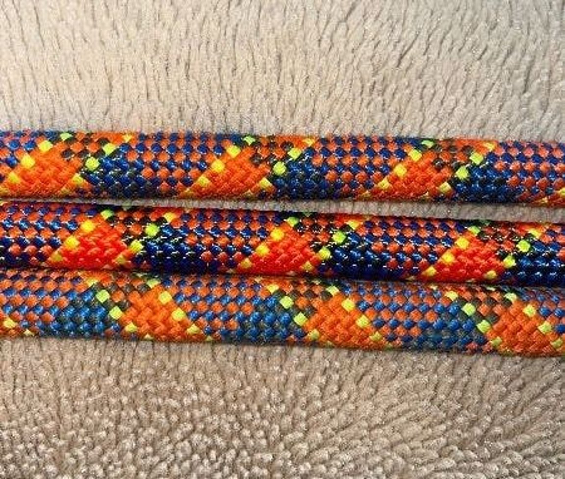 Orange Blue Yellow Black Upcycled Climbing Rope