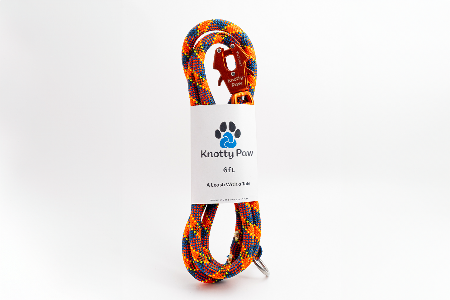 Orange - TKO - Upcycled Climbing Rope Dog Leash