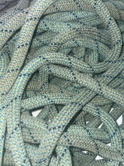 Light Blue/YellowBlack Stripe - Storm Beam -Upcycled Climbing Rope Dog Leash