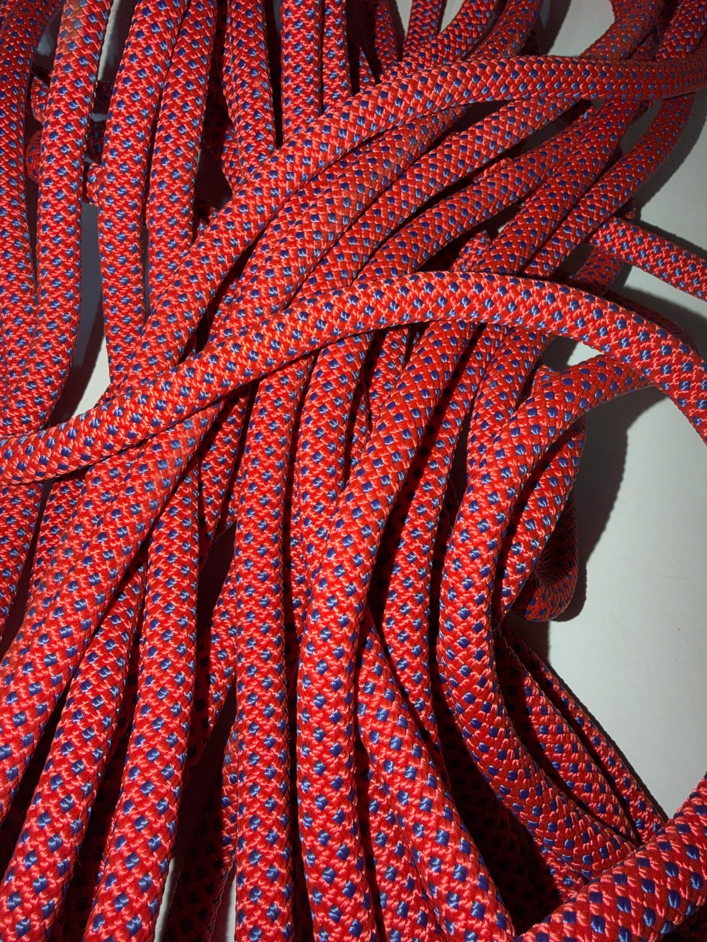 Red/Gray/Yellow - Crimson Flake - Upcycled Climbing Rope Dog Leash