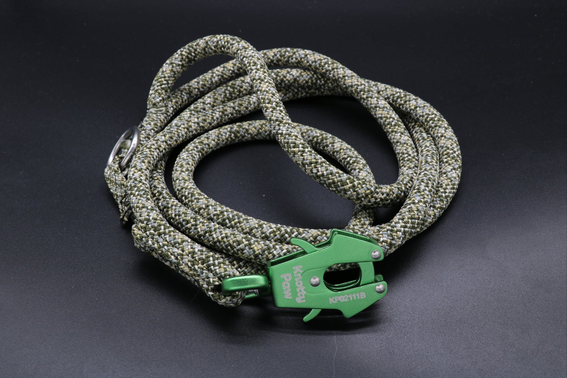 Green - Undergrowth - Upcycled Climbing Rope Dog Leash