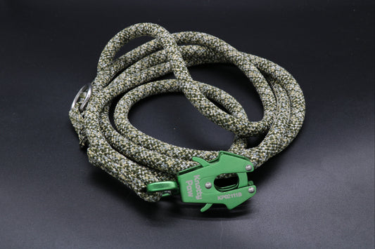 Green - Undergrowth - Upcycled Climbing Rope Dog Leash