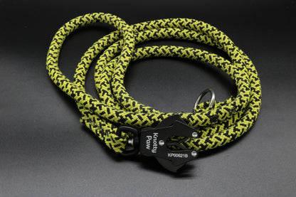 Knotty Paw Yellow Black Upcycled Climbing Rope Dog Leash
