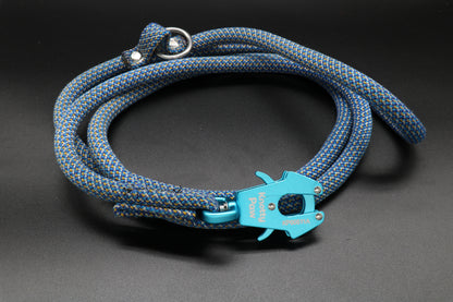 Knotty Paw Blue White Upcycled Climbing Rope Dog Leash