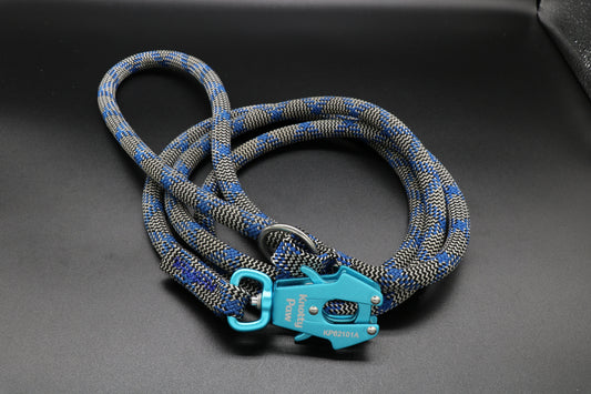 Knotty Paw  White Blue Upcycled rope Dog Leash