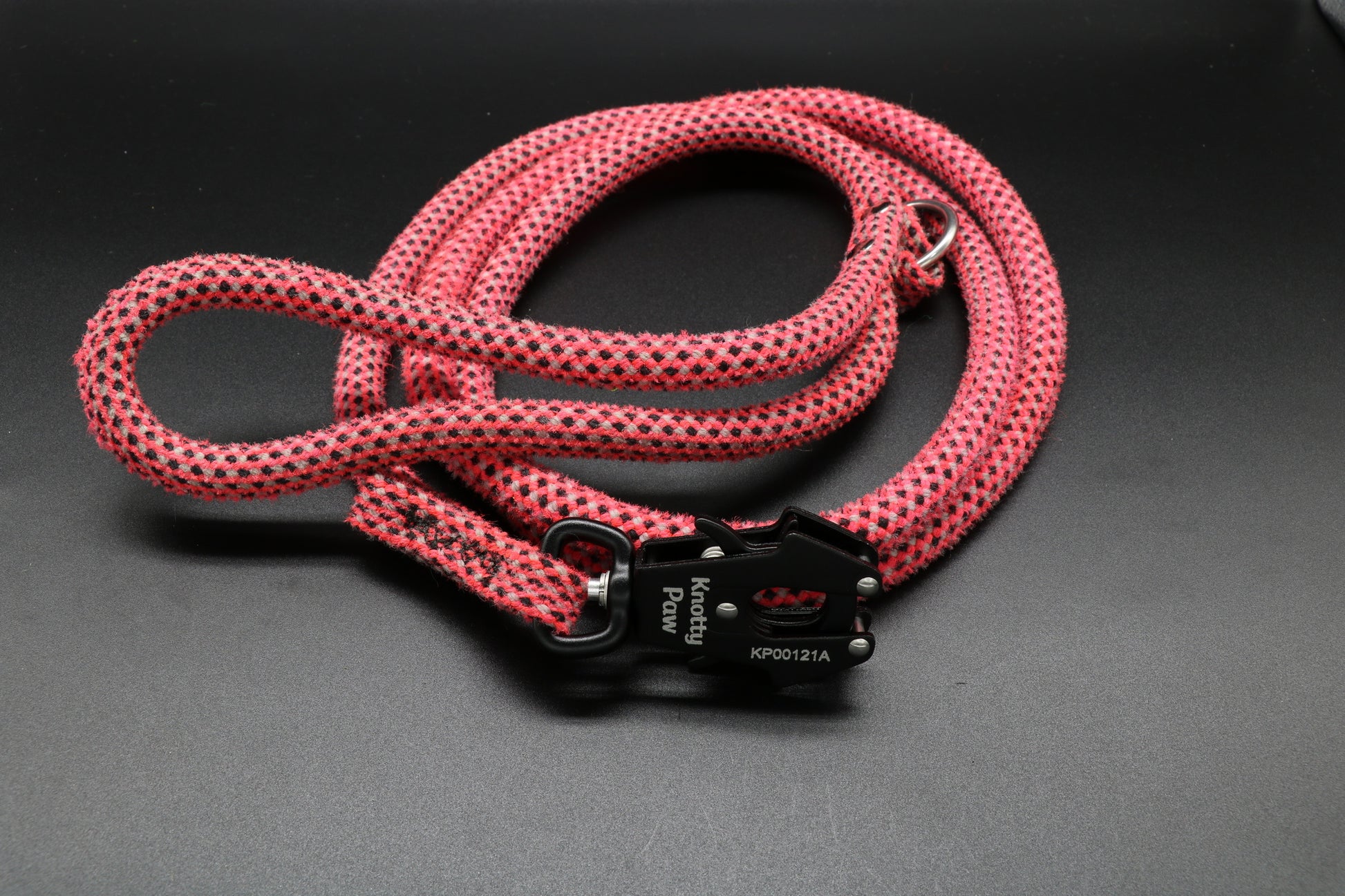 pink black Upcycled Climbing Rope Dog Leash Eco-Friendly 