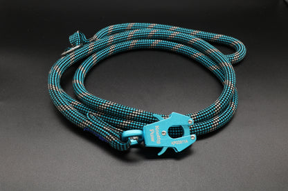 Blue Gray Black Upcycled Climbing Rope Dog Leash Eco-Friendly 