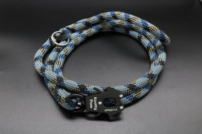 Blue Black Upcycled Climbing Rope Dog Leash Eco-Friendly 