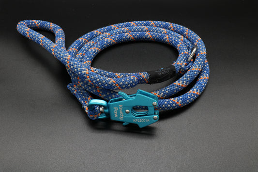 Knotty Paw Blue White Red Upcycled Climbing Rope Dog Leash Eco-Friendly 