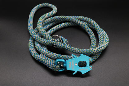Knotty Paw Blue Speckle Upcycled Climbing Rope Dog Leash Eco-Friendly 