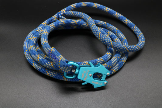 Knotty Paw Blue Gray Upcycled Climbing Rope Dog Leash Eco-Friendly 